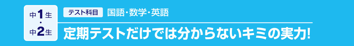 中1・中2 定期テストだけでは分からないキミの実力!