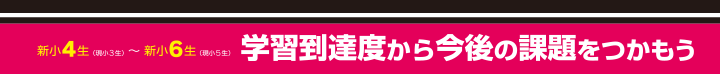 新小4~新小6 学習到達度から今後の課題をつかもう